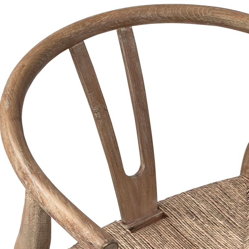 Kairo Natural Oak and Woven Wicker Dining Bar Stool