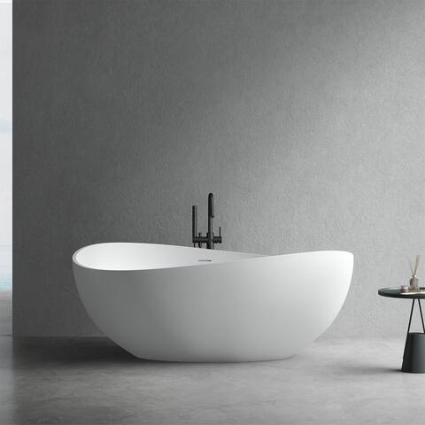 White Solid Surface Bathtub for Bathroom
