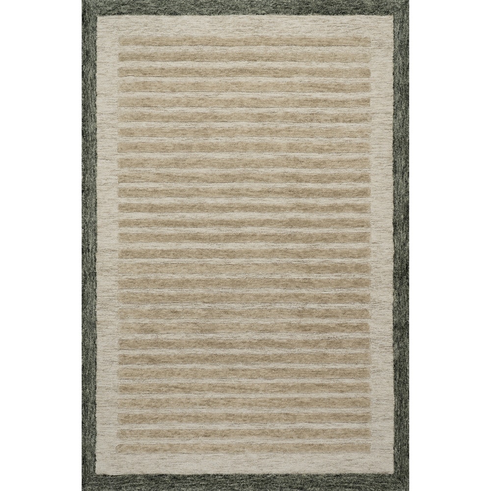 Carmeon Hamilton Caly Modern Bordered Wool Rug