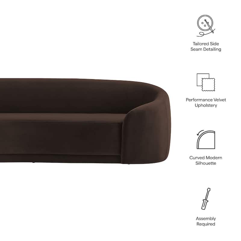 Contessa Curved Performance Velvet Sofa