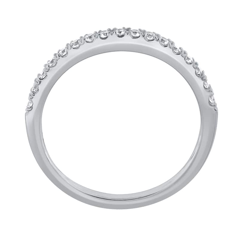 Auriya 14k Gold 1/4ctw Curved Diamond Wedding Band