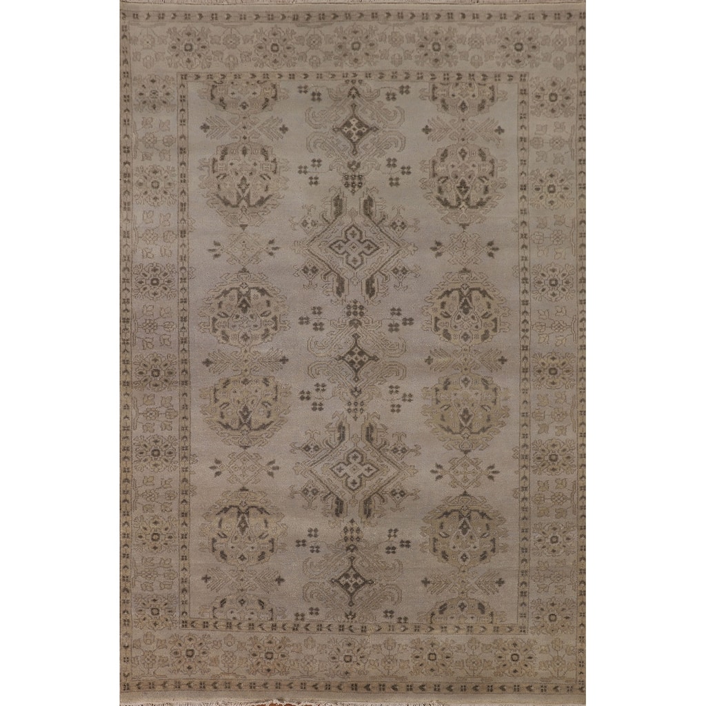 Oushak Oriental Area Rug Hand-Knotted Wool Carpet - 6'2" x 8'7"