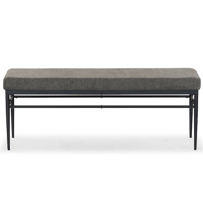 SAFAVIEH Couture Theabella Rectangular Bench - 48"W x 16"D x 18"H - Black/Dark Grey