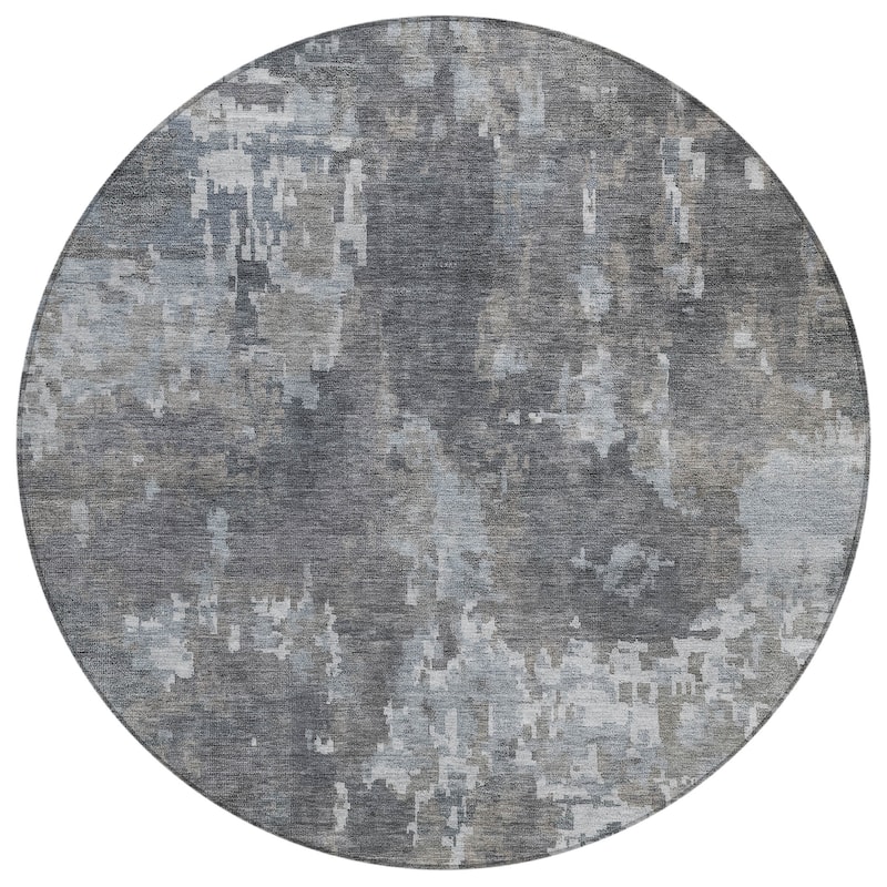 Machine Washable Indoor/ Outdoor Ombre Abstract Chantille Rug