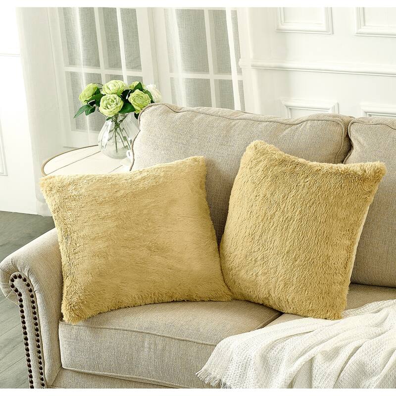 Serenta Heavy Fauxfur Pillow Shell 2 PC Set, 20''x20''