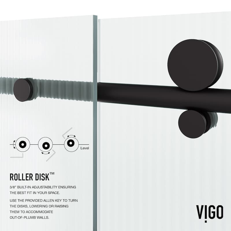 VIGO Elan E-Class 56" to 60" W x 76" H Frameless Sliding Shower Door