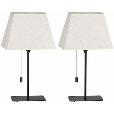 Desk Lamps Modern Nightstand with Trapezoidal Fabric Shade, Set of 2