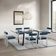preview thumbnail 6 of 98, Kai Anastasia 7 Piece Rectangular Glass Dining Table Set with Metal Frame and Upholstered Chairs