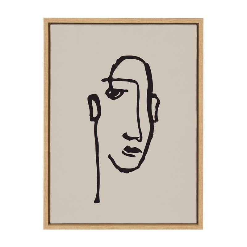 Kate and Laurel Neutral Line Art Frame Canvas by Creative Bunch Studio