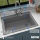 preview thumbnail 46 of 64, Karran Drop-In Quartz 33 in. 1-Hole Single Bowl Kitchen Sink Kit
