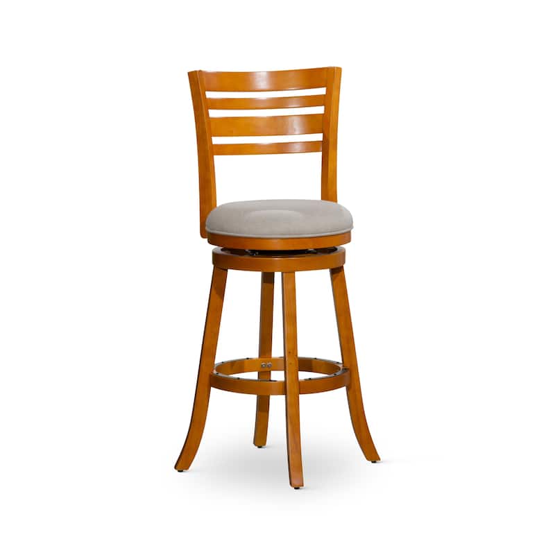 30" Bar Height Slat Back Swivel Stool
