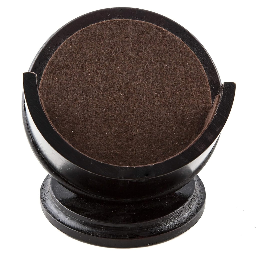 Pedestal Coaster Holder, Wood Material With Felt Bottom, Fits 4 Circular Coasters, Home Accessories, Dark Walnut