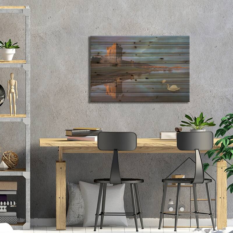 Dawn Reflection, Ross Castle, Killarney National Park, County Kerry, Republic Of Ireland Print On Wood by Gareth McCormack