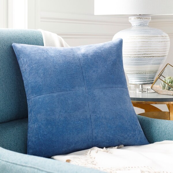 Rhiannen Suede Four Square Stiched Throw Pillow - On Sale - Bed