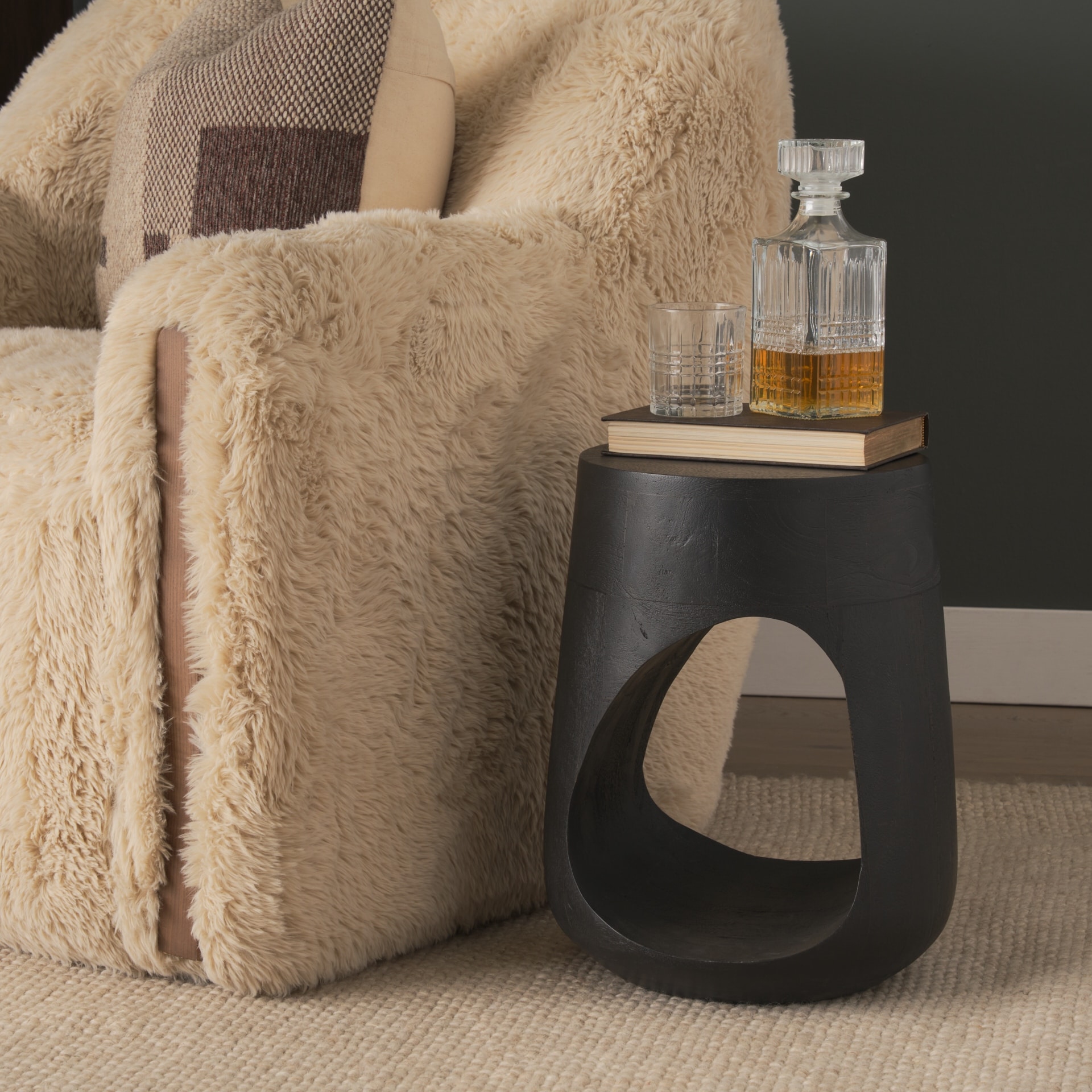 Mercana Cove Light/Medium/Dark Brown Sculptural Open Side Table -  14.0L x 14.0W x 18.0H