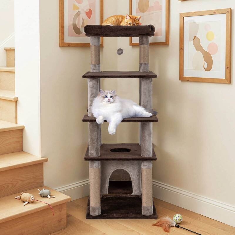 Costway Large Multi-level Cat Tree 58" Tall Cat Tower with Swaying - See Details