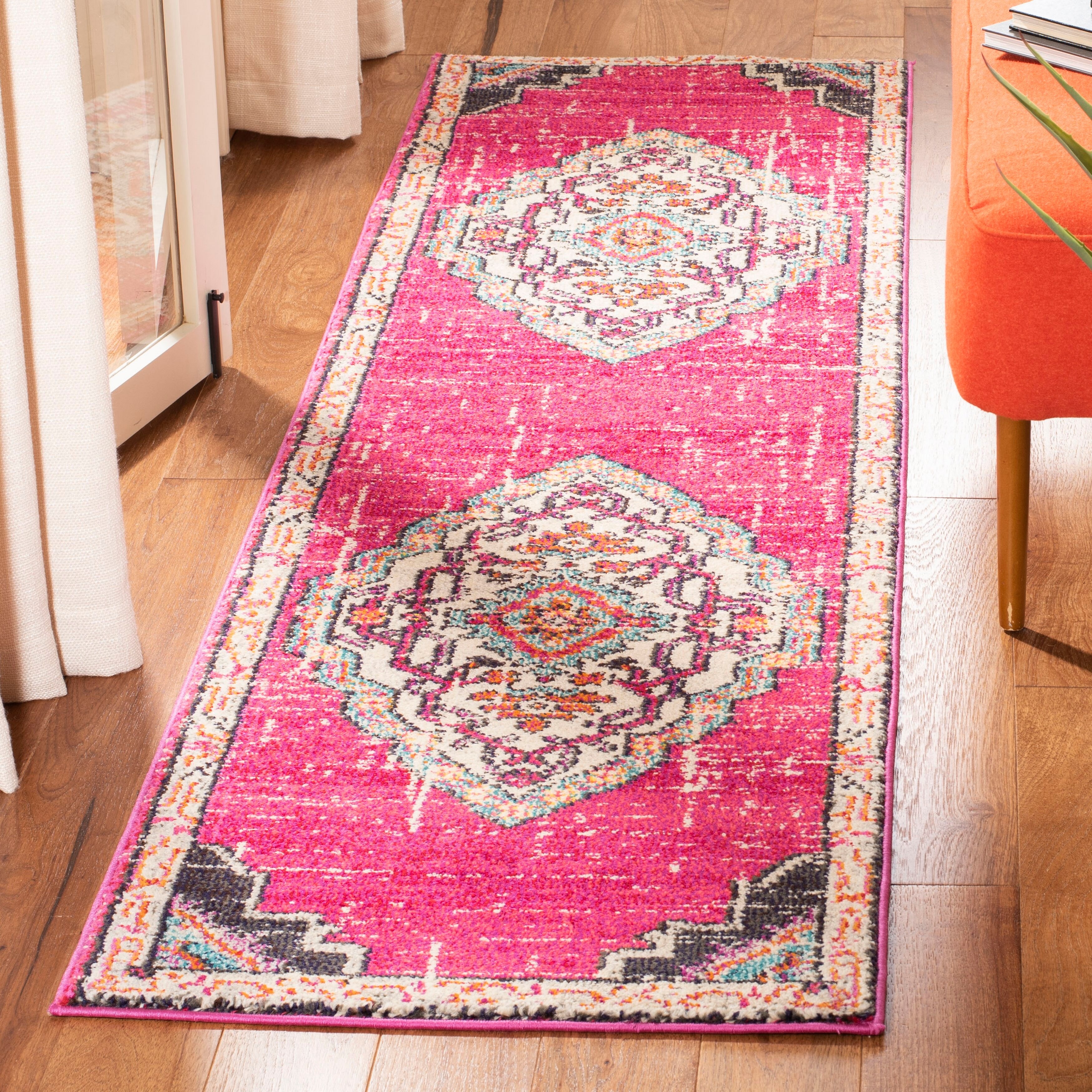 Safavieh Monaco Abstract Watercolor Pink Multi Distressed Rug 6
