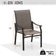 preview thumbnail 8 of 30, MAISON ARTS 9-Piece Patio Dining Set, 60 Inch Square Metal Table and 8 Textilene Fabric Padded Armchairs