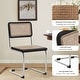 preview thumbnail 3 of 10, Dining Chairs Set of 2, Upholstered Natural Rattan Kitchen Chairs, Armless Accent Chair Side Chairs