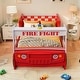 preview thumbnail 3 of 9, Wood Little Heroes Fire Truck Bed,Twin Size