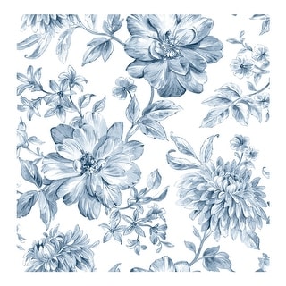 Gabriela Blue Floral Wallpaper - 20.5 x 396 x 0.025