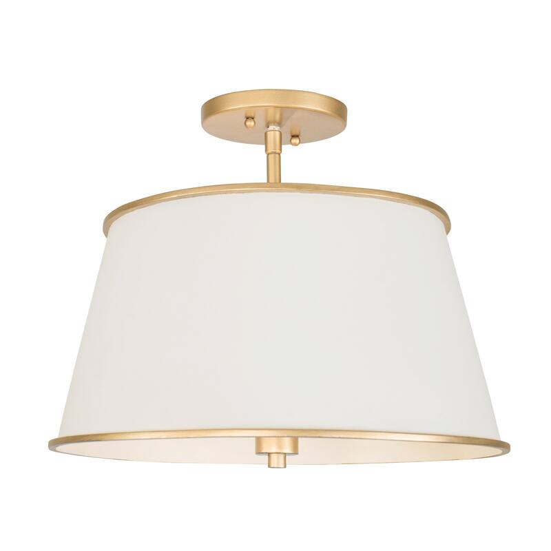 Varaluz Coco 4-Light Semi-Flush Ceiling Light - Matte White/French Gold
