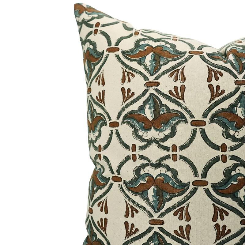 Cotton Farmhouse Block print pillow Cover Hridyavan