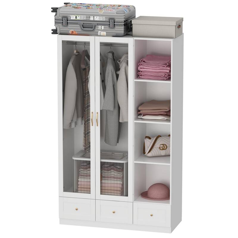 Storage Armoires Modular Wardrobe Collection Combo Cloest Cabinet