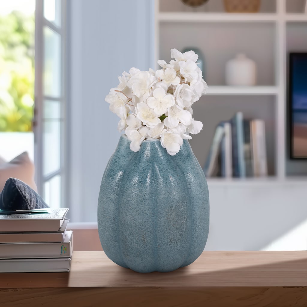 Sagebrook Home Glass Sea Urchin Vase, Blue, Bud