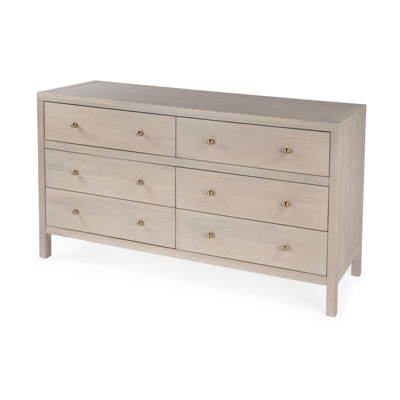 Nora 6-Drawer Wood Wide Dresser
