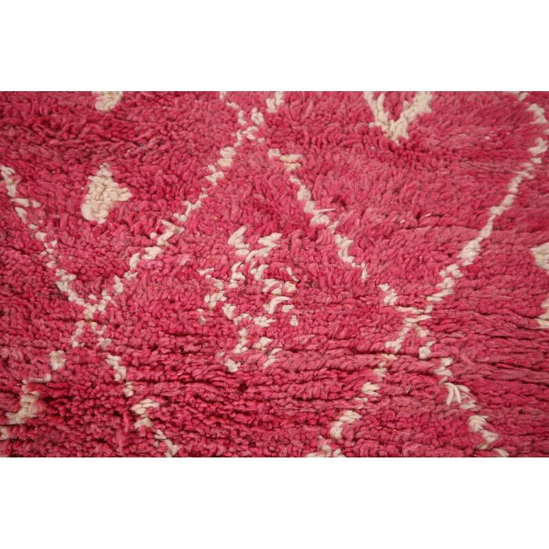 Trellis Plush Moroccan Accent Rug Handmade Pink Wool Carpet - 3'1" x 5'6"