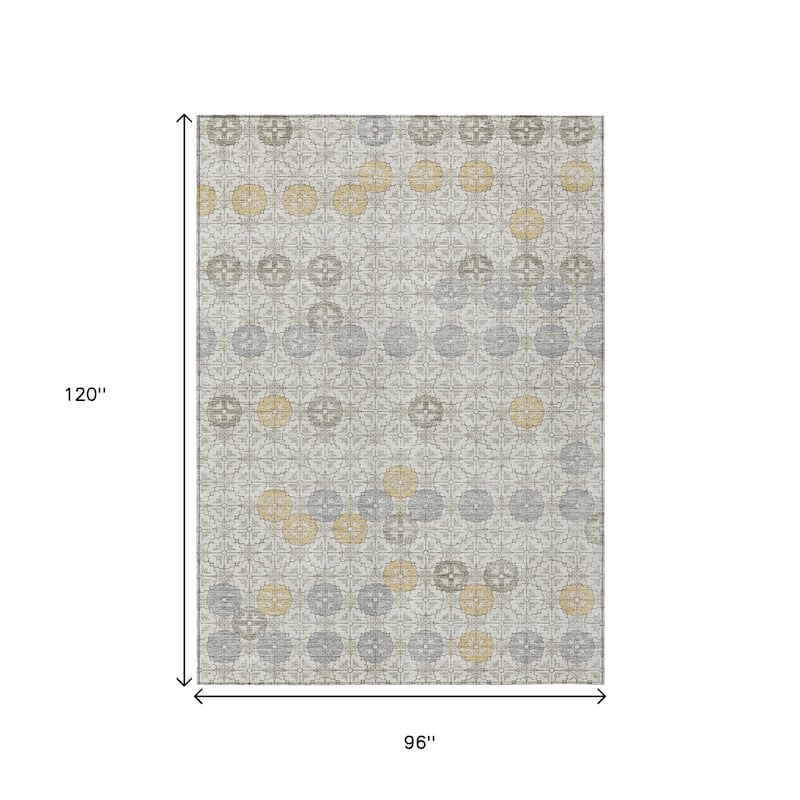 HomeRoots Geometric Transitional Rectangle Outdoor Rug