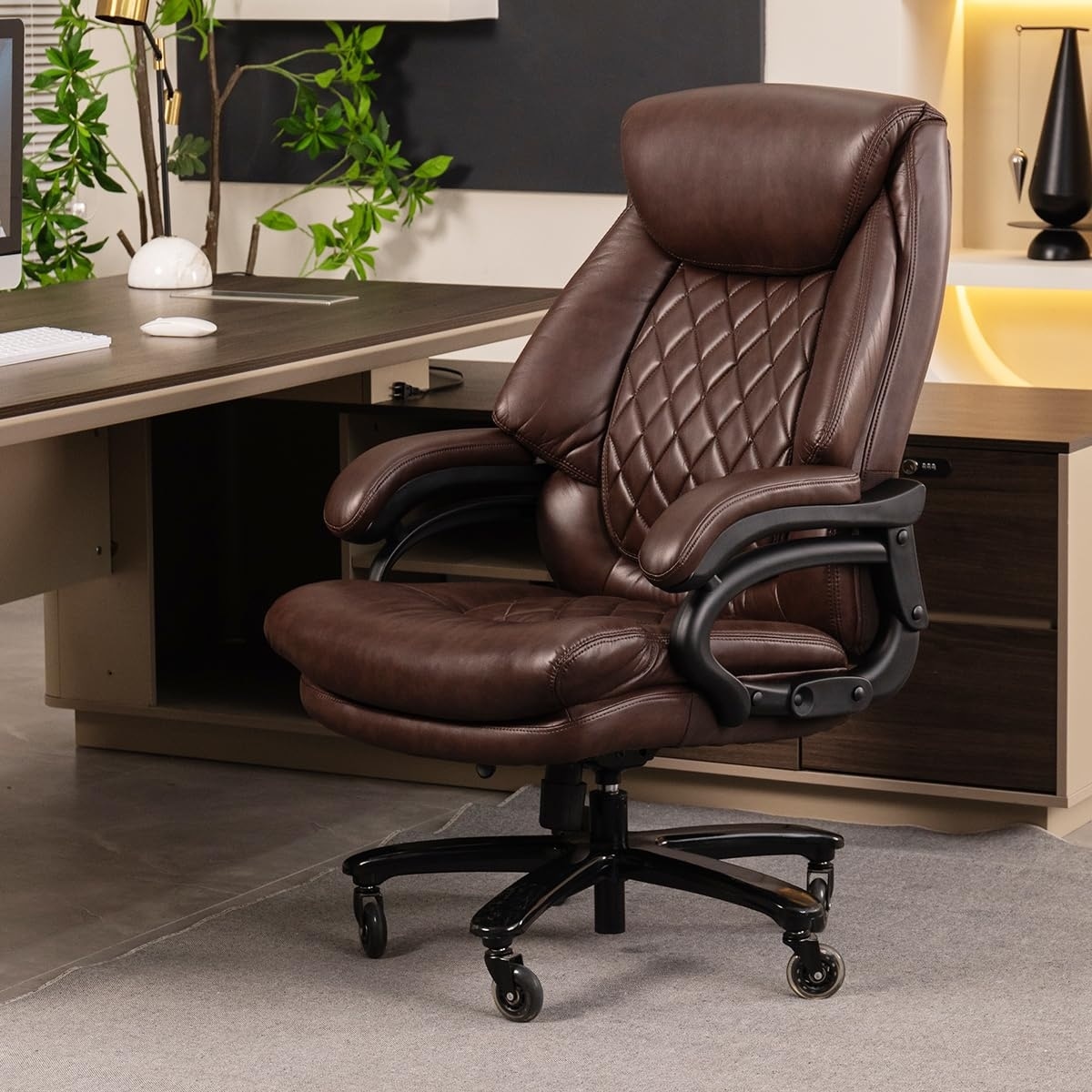 500lbs Big and Tall Office Chair Executive Office Chair 360 Swivel Home Office Desk Chair