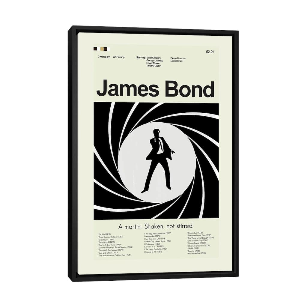 iCanvas "James Bond" by Prints and Giggles by Erin Hagerman Framed Canvas Print