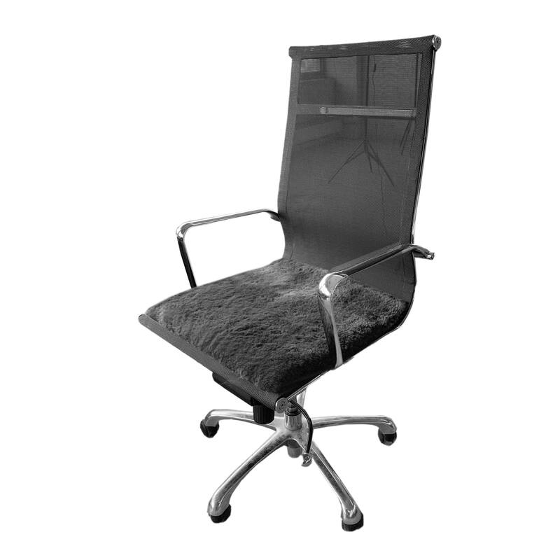 HomeRoots Set Of Two 17" X 17" Charcoal Linen Solid Color Dining Chair Pad