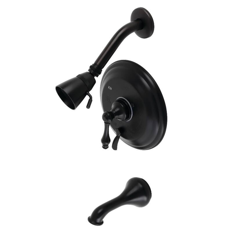 Kingston Brass Restoration Tub and Shower Trim Package with 1.8 GPM - Matte Black