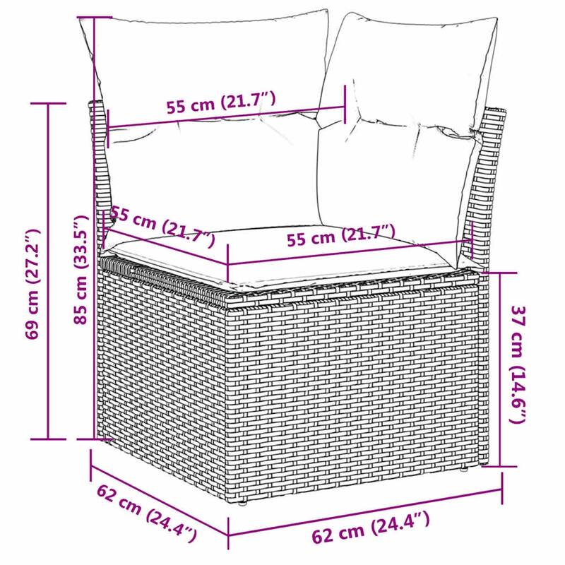 vidaXL 10 Piece Patio Sofa Set with Cushions Poly Rattan (US only)