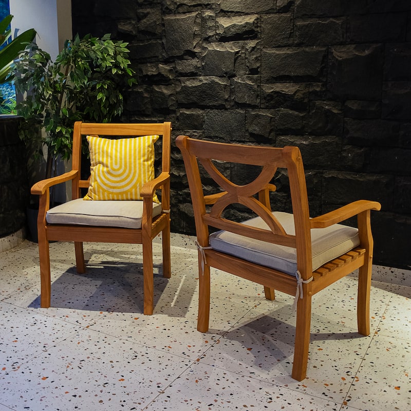 Cambridge Casual Lowell Outdoor Teak Wood Dining Chair with Cushion