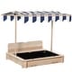 preview thumbnail 10 of 30, Outsunny Kids Sandbox with Cover, Outdoor Wooden Sandbox with Canopy - 41.75" x 41.75" x 47.75"