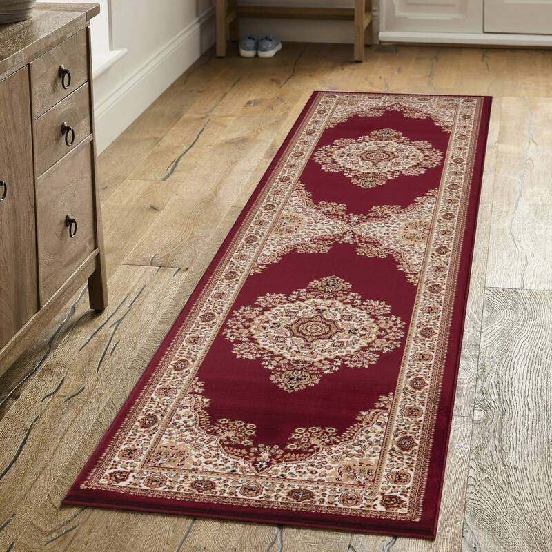 Red 2 ft. 7 in. x 9 ft. 10 in. Area Rug - 10' x 3'