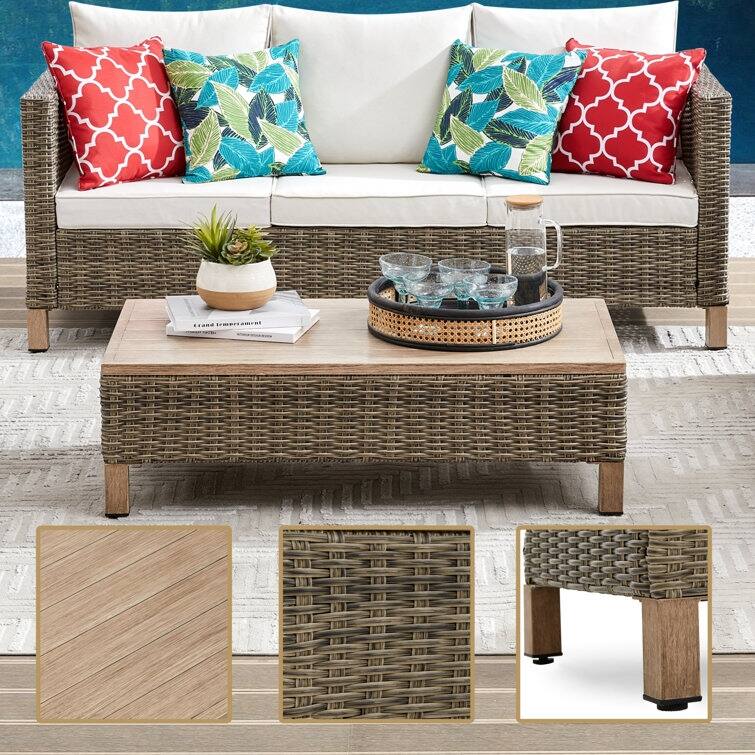 Wicker Centrahoma Coffee Table 13.8'' H X 22.2'' W X 43.3'' L