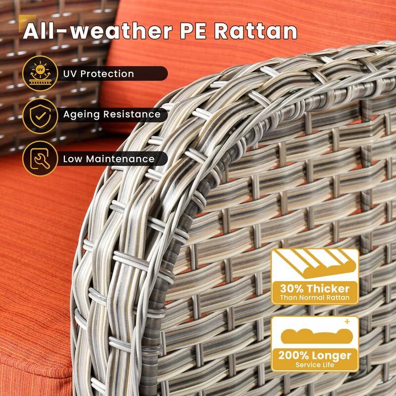 XIZZI Outdoor Patio Furniture Conversation Set with Fire Table