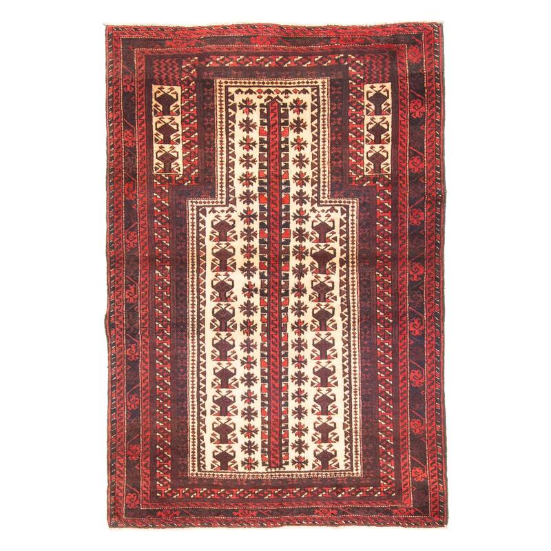 ECARPETGALLERY Hand-knotted Teimani Cream Wool Rug - 3'2 x 4'9