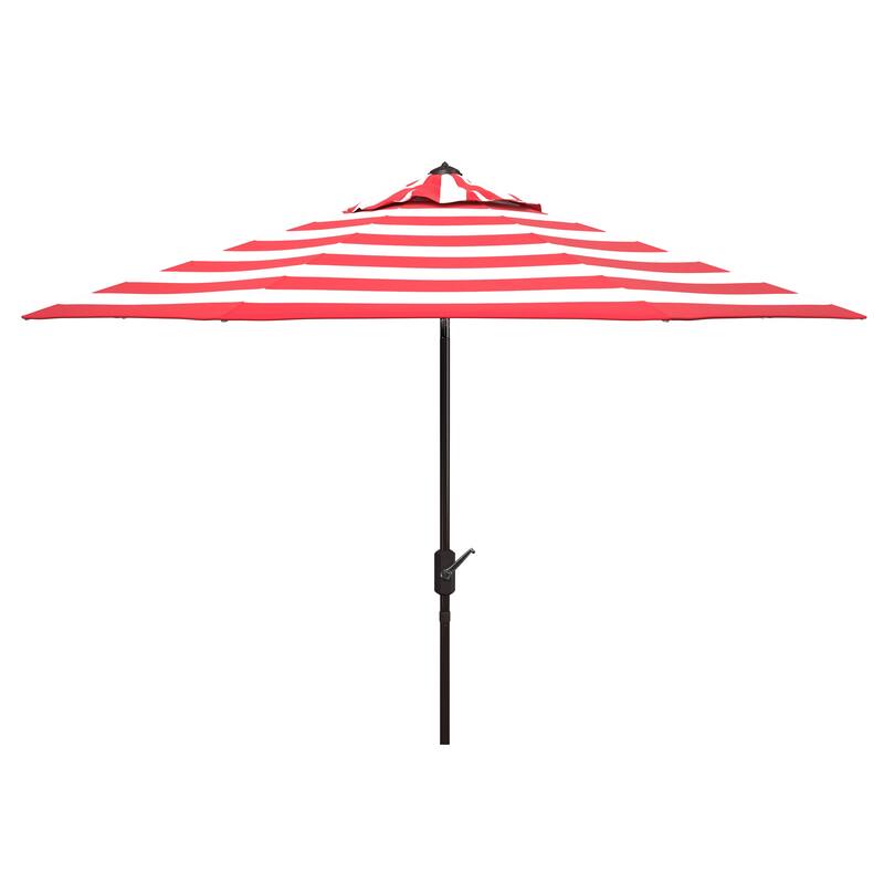 SAFAVIEH Addyson Fashion Line 9 Ft. Umbrella, Base Not Included - Red/White