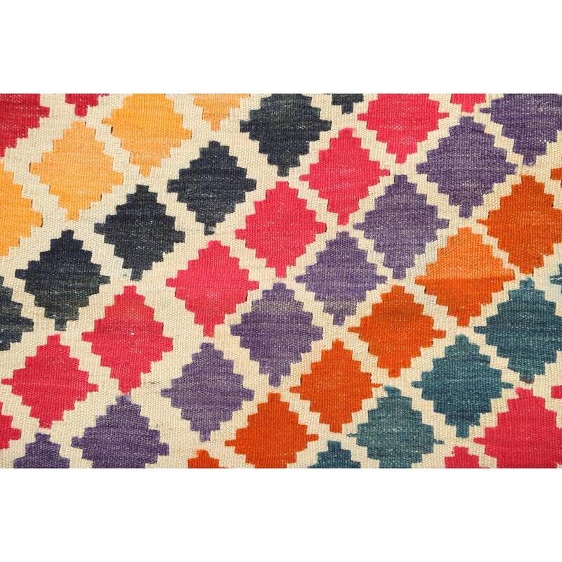 Tribal Kilim Shiraz Persian Kitchen Area Rug Flat-weave Wool Carpet - 2'9" x 3'11"