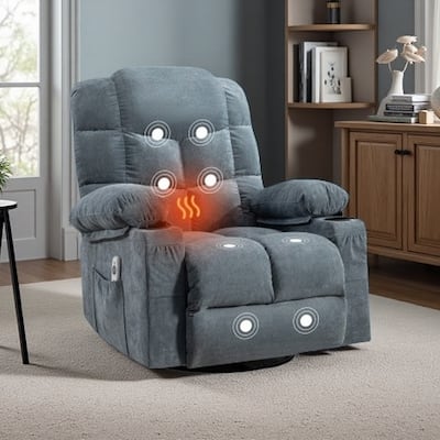 Electric Recliner Chair with 139° Adjustable Recline, 8-Point Massage & Lumbar Heat, Okin Motor, USB Charging, and Side Storage