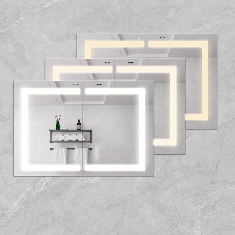 Bathroom Medicine Cabinet with Lights - Clear
