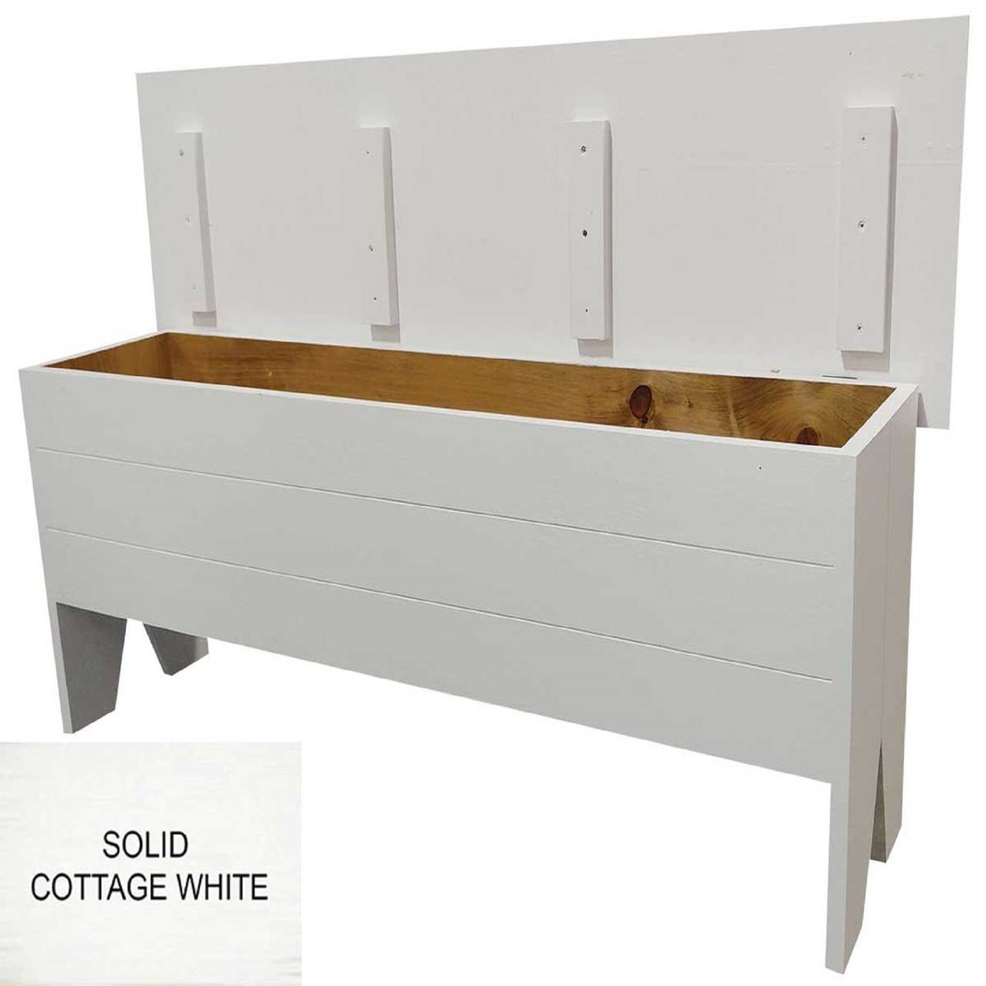 Shop 4 Distressed Cottage White Modern Storage Bench Overstock 32011422