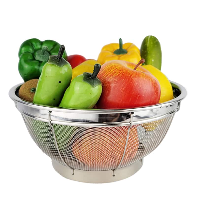 HIC Kitchen Reinforced Mesh Colander, 11.6in
