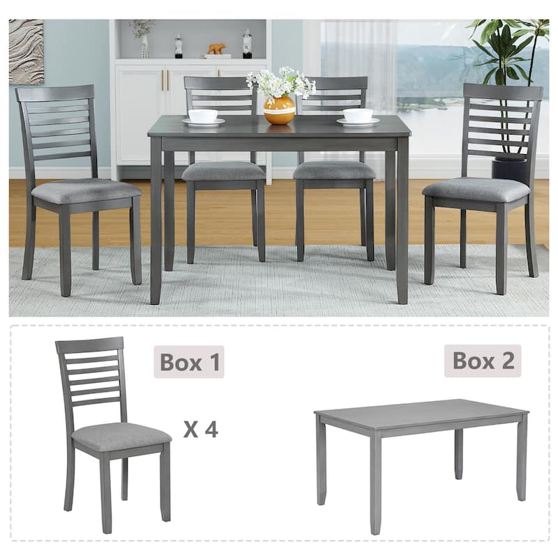 5-piece Rectangular Upholstered Dining Set